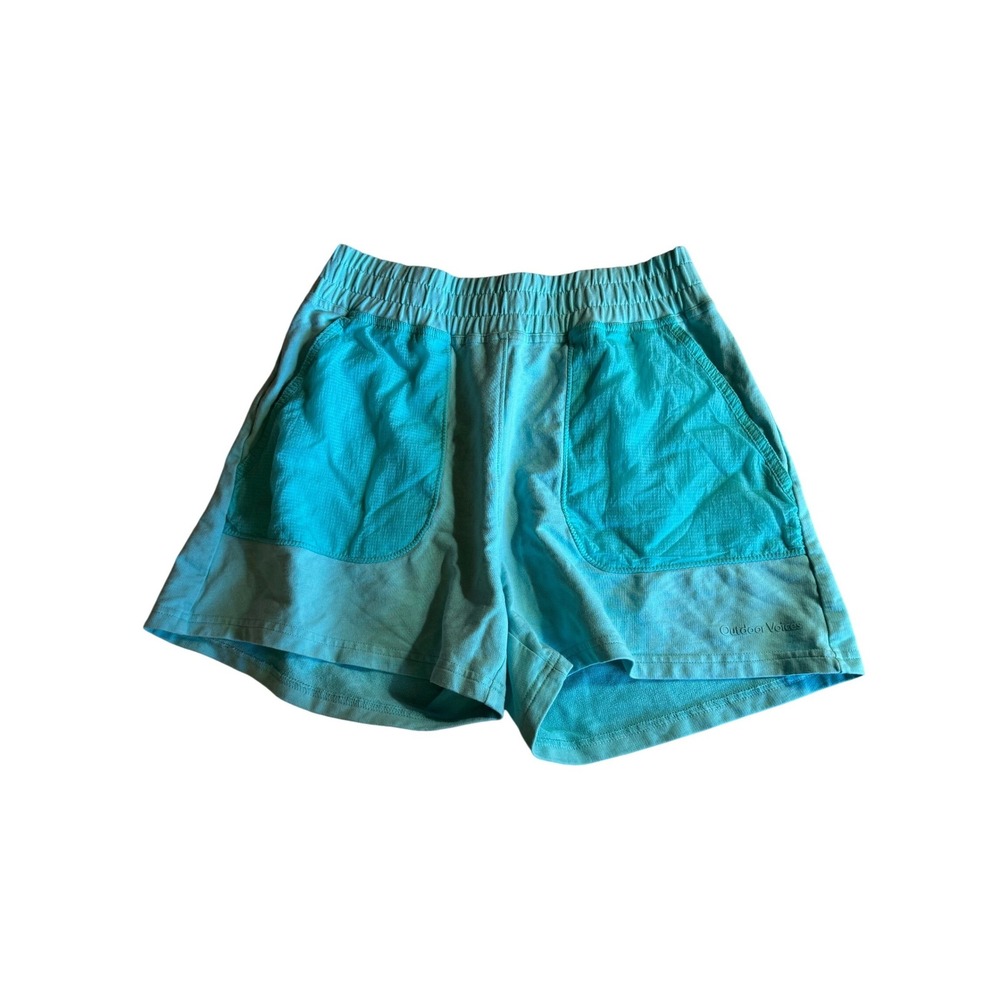Outdoor‎ Voices Women Blue Organic Cotton Modal Ripstop Pockets Shorts Size S